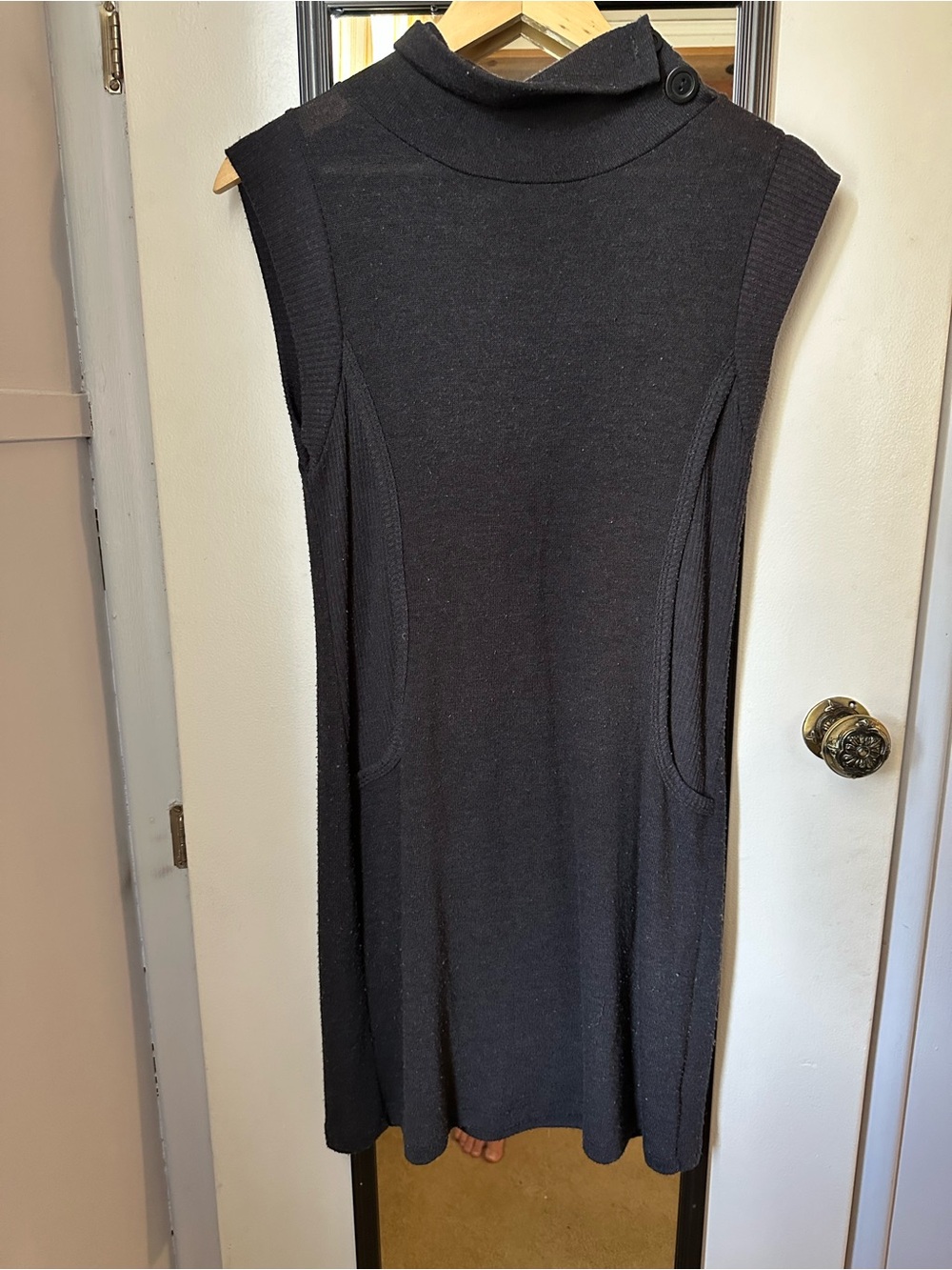 silence + noise button collar knit dress with flattering details